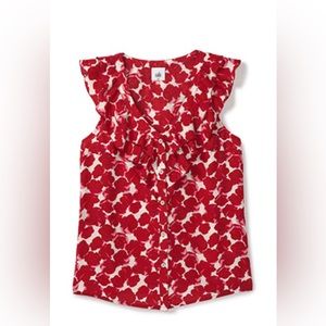 Cabi women’s blouse white with red flowers